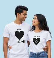 Plug & Play Matching Heart Couple T-Shirt