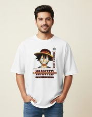 One Piece Monkey D. Luffy Wanted Poster Unisex Oversized T-Shirt