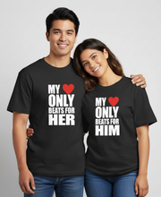 My Heart Only Beats for Her & Him Couple Unisex Regular T-Shirt