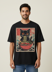 Cat Ramen Japanese Funny Graphic T-Shirt