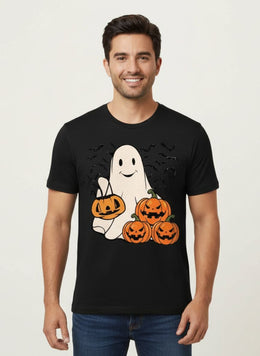 Halloween Ghost & Pumpkin Harvest T-Shirt