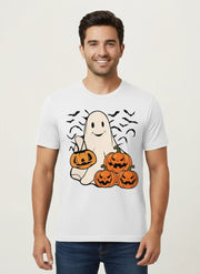 Halloween Ghost & Pumpkin Harvest T-Shirt