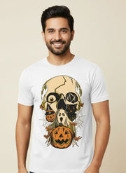 Halloween Skull Ghost Pumpkin T-Shirt