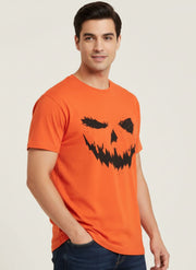 Halloween Spooky Pumpkin Face Graphic T-Shirt
