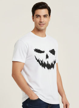 Halloween Spooky Pumpkin Face Graphic T-Shirt