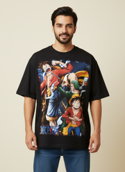 One Piece Anime Mexican Bootleg Oversized Graphic T-Shirt