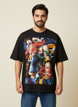 One Piece Anime Mexican Bootleg Oversized Graphic T-Shirt