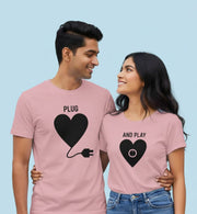 Plug & Play Matching Heart Couple T-Shirt